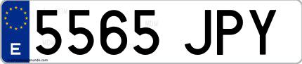 Ejemplo de matrícula española 5565 JPY