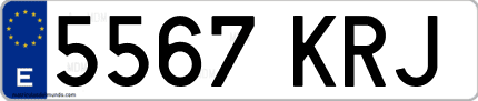 Ejemplo de matrícula de coche ordinaria 5567 KRJ