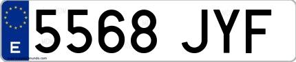 Ejemplo de matrícula española 5568 JYF
