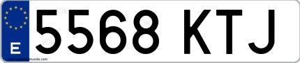Ejemplo de matrícula española 5568 KTJ