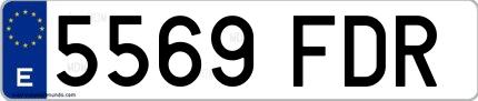 Ejemplo de matrícula española 5569 FDR