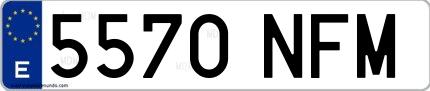 Ejemplo de matrícula española 5570 NFM