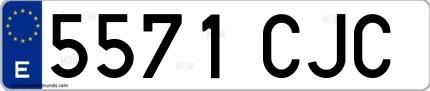 Ejemplo de matrícula española 5571 CJC