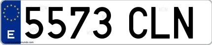 Ejemplo de matrícula española 5573 CLN