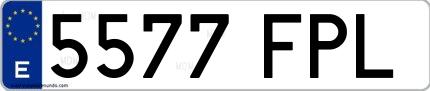 Ejemplo de matrícula española 5577 FPL