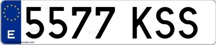 Ejemplo de matrícula española 5577 KSS