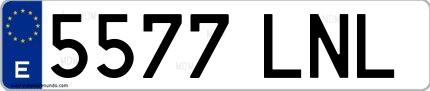 Ejemplo de matrícula española 5577 LNL