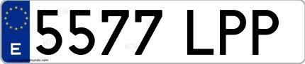 Ejemplo de matrícula española 5577 LPP