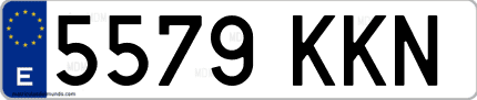 Ejemplo de matrícula de coche ordinaria 5579 KKN