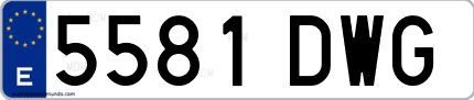 Ejemplo de matrícula de coche ordinaria 5581 DWG