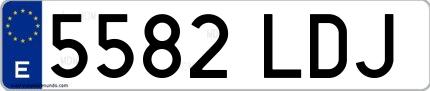 Ejemplo de matrícula española 5582 LDJ