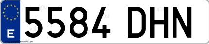 Ejemplo de matrícula española 5584 DHN