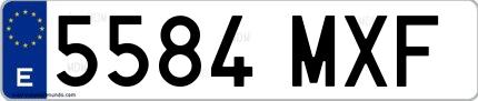 Ejemplo de matrícula española 5584 MXF