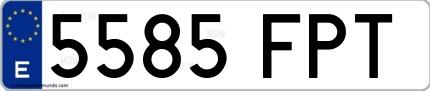 Ejemplo de matrícula española 5585 FPT