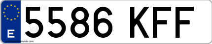Ejemplo de matrícula de coche ordinaria 5586 KFF