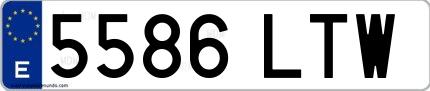 Ejemplo de matrícula española 5586 LTW