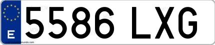 Ejemplo de matrícula española 5586 LXG