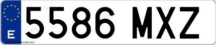 Ejemplo de matrícula española 5586 MXZ