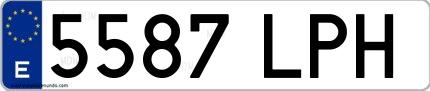 Ejemplo de matrícula española 5587 LPH