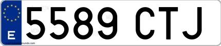 Ejemplo de matrícula española 5589 CTJ
