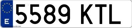 Ejemplo de matrícula española 5589 KTL
