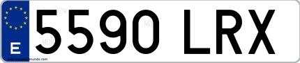Ejemplo de matrícula española 5590 LRX