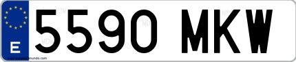 Ejemplo de matrícula española 5590 MKW