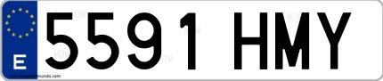 Ejemplo de matrícula española 5591 HMY