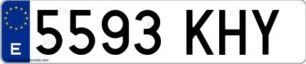Ejemplo de matrícula española 5593 KHY