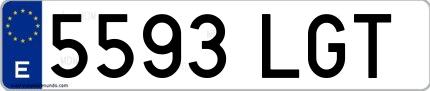 Ejemplo de matrícula española 5593 LGT