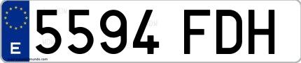 Ejemplo de matrícula española 5594 FDH