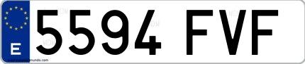Ejemplo de matrícula española 5594 FVF