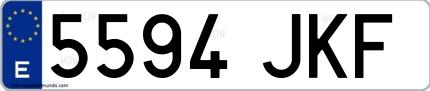 Ejemplo de matrícula española 5594 JKF