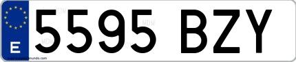 Ejemplo de matrícula española 5595 BZY