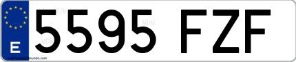 Ejemplo de matrícula española 5595 FZF