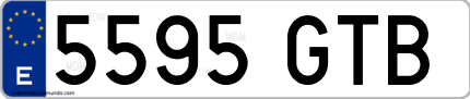 Ejemplo de matrícula de coche ordinaria 5595 GTB