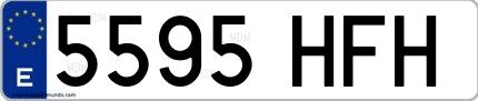 Ejemplo de matrícula española 5595 HFH