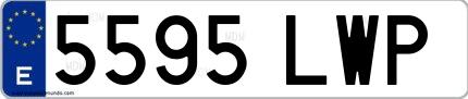 Ejemplo de matrícula española 5595 LWP