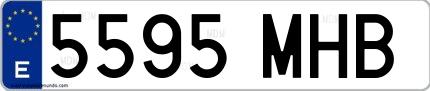 Ejemplo de matrícula española 5595 MHB