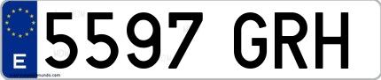 Ejemplo de matrícula española 5597 GRH