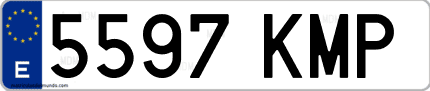 Ejemplo de matrícula de coche ordinaria 5597 KMP