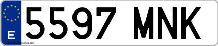 Ejemplo de matrícula de coche ordinaria 5597 MNK