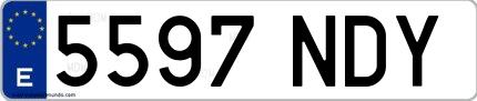 Ejemplo de matrícula española 5597 NDY