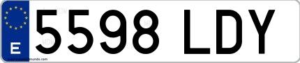 Ejemplo de matrícula española 5598 LDY