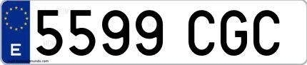 Ejemplo de matrícula española 5599 CGC