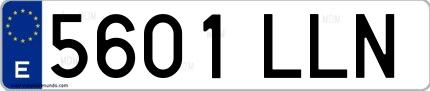Ejemplo de matrícula española 5601 LLN