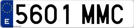 Ejemplo de matrícula española 5601 MMC