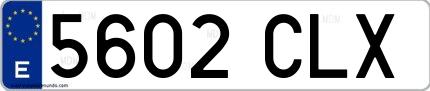 Ejemplo de matrícula española 5602 CLX