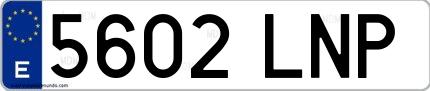 Ejemplo de matrícula española 5602 LNP