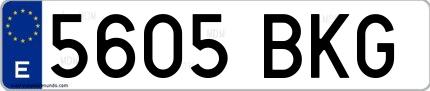 Ejemplo de matrícula española 5605 BKG